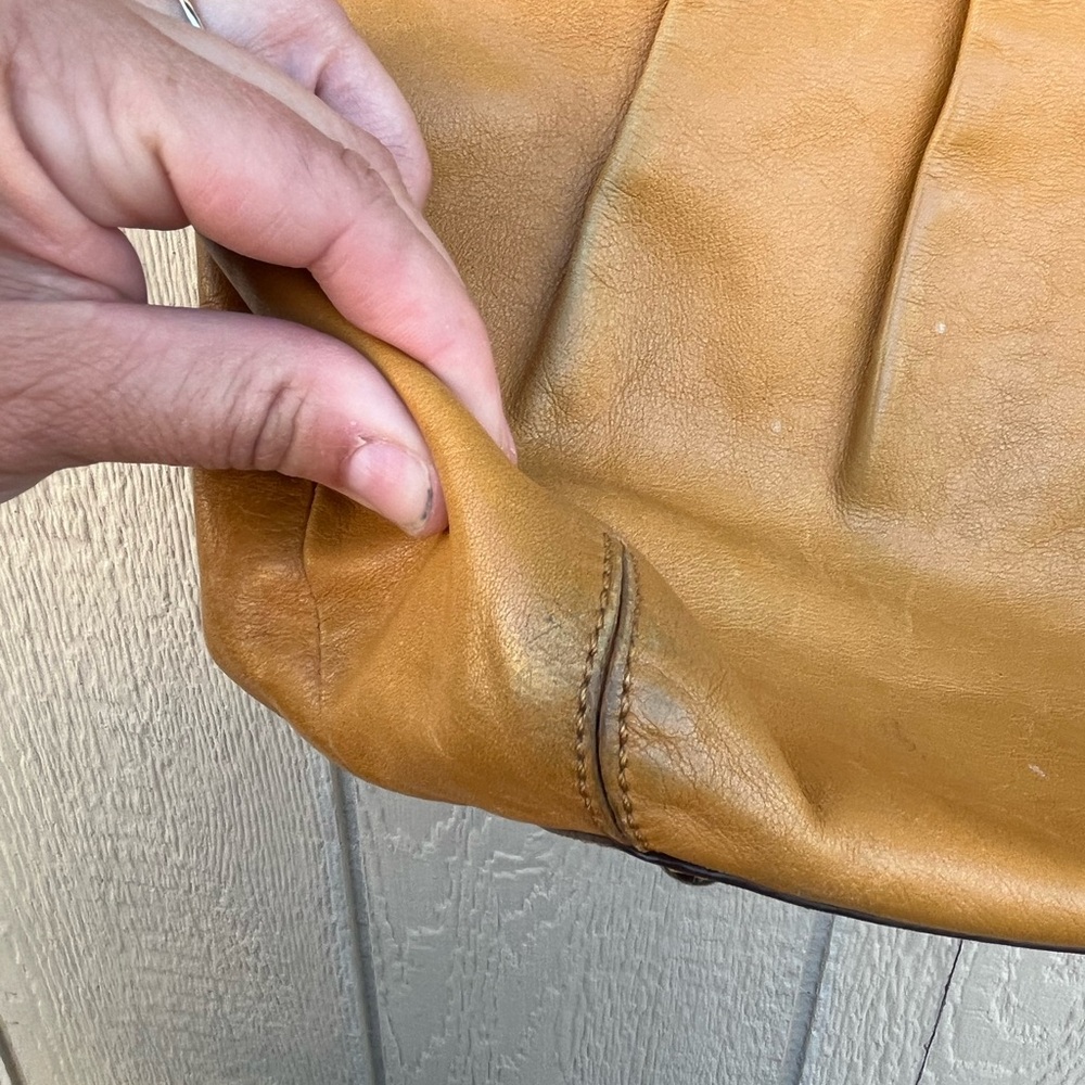 Coach Hampton Soho Leather Saffron Shoulder Tote Purse Bag - Picture 3 of 5